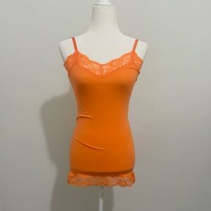 Vintage Y2K No Boundaries Orange Lace Trim Camisole